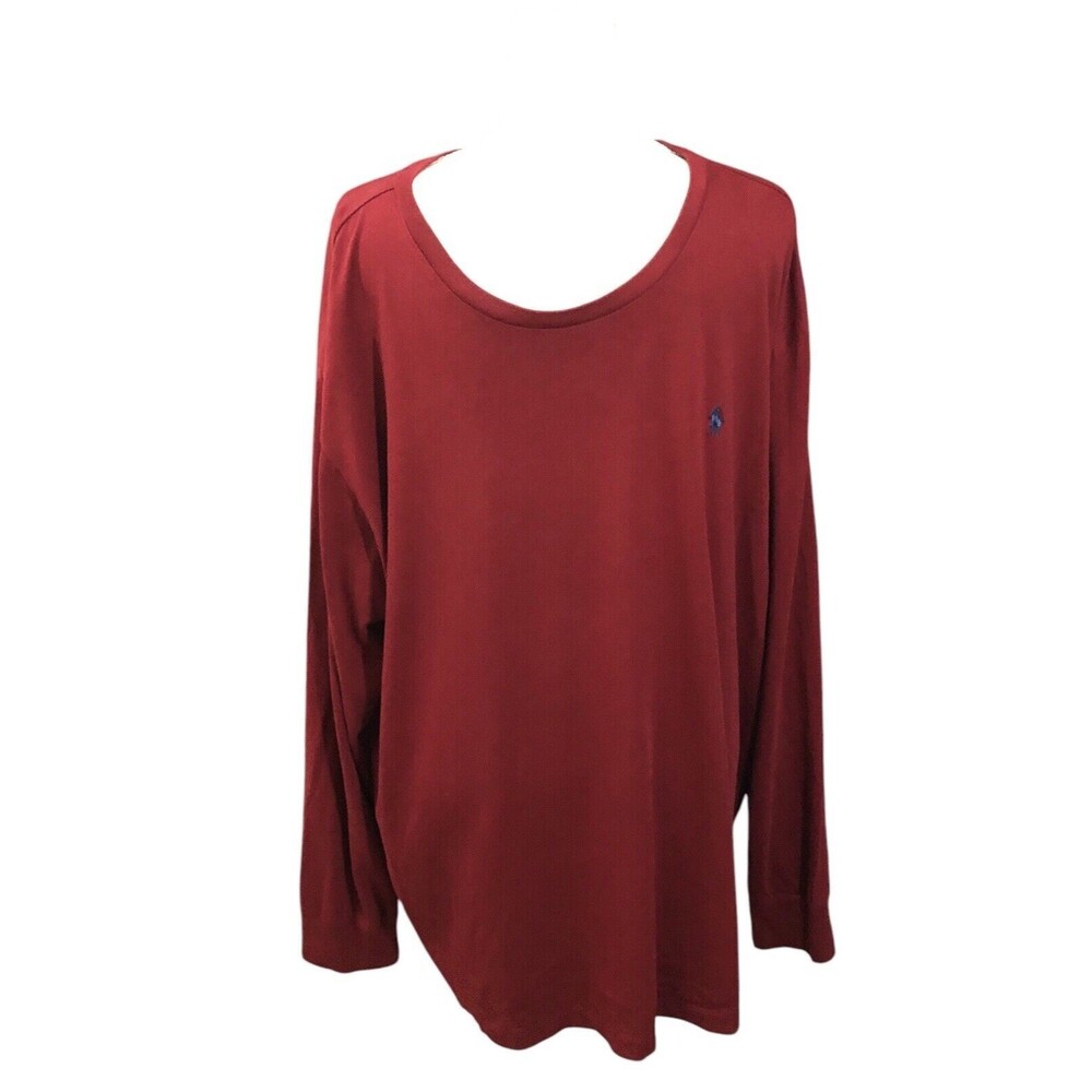 Polo By Ralph Lauren Mens Long Sleeve Shirt Burgundy 2XL 100% Cotton